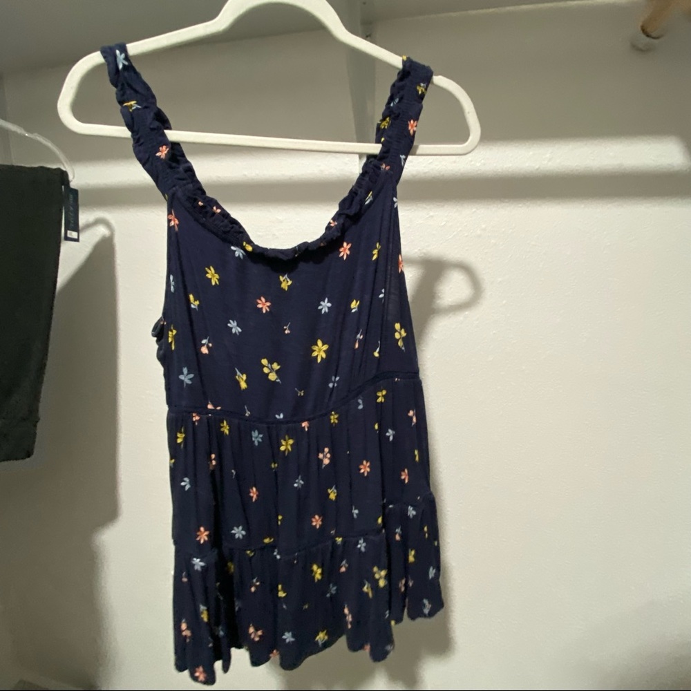 Torrid Dark blue floral tank top